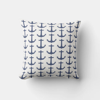 Nautiskt tema Anchor Navy Pillow Cushion Utomhuskudde
