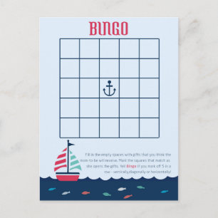 Nautiskt tema - babyskor, Bingo-spel Inbjudan Vykort