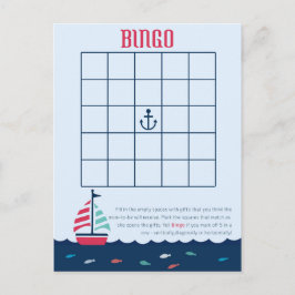Nautiskt tema - babyskor, Bingo-spel Inbjudan Vykort