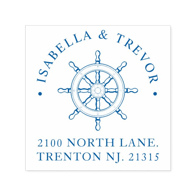 Nautiskt tema Bröllop Anpassningsbar Frakt Wheel Självfärgande Stämpel (Design)