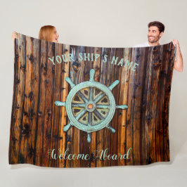 Nautiskt tema Bronze Captains Wheel Fleecefilt