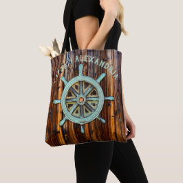 Nautiskt tema Bronze Captains Wheel Tygkasse