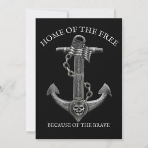 nautiskt tema för ankare av metallskrom i pirat julkort