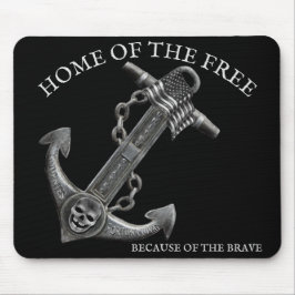 nautiskt tema för ankare av metallskrom i pirat musmatta