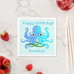 Nautiskt tema för det kust blåsta Octopus Pappersservett