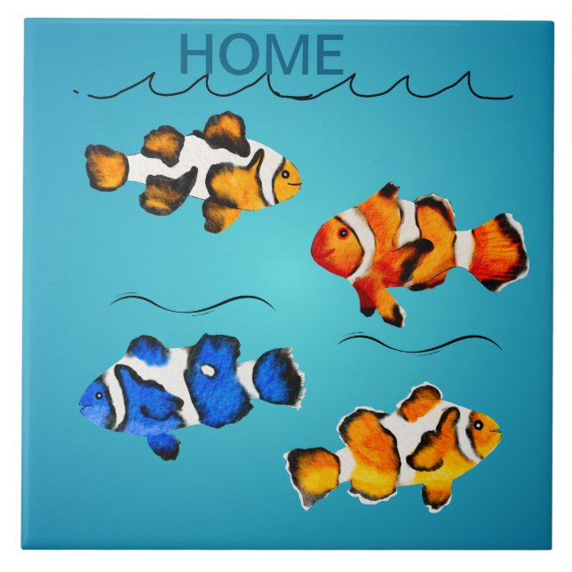 Nautiskt tema kakelplatta (Framsidan)