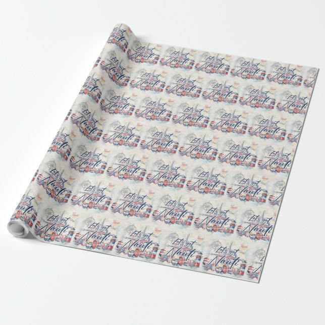 Nautiskt tema Låt oss Hämta Nauti Presentpapper (Utrullad)