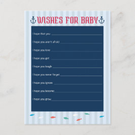 Nautiskt tema - Önskemål för babyvisningsspel Rådkort