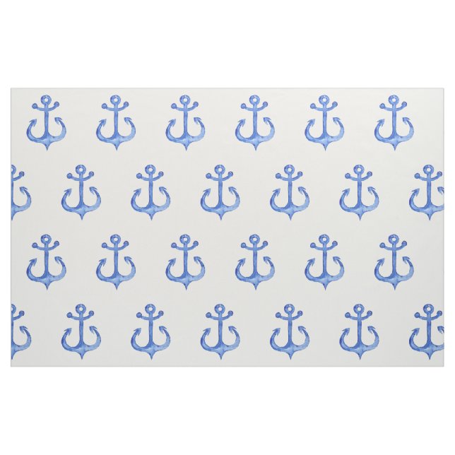 Nautiskt tema | Papper omslagning av blå fästpunkt Tyg (Fat Quarter)