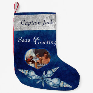 Nautiskt tema Sjöar och Hälsning Liten Julstrumpa