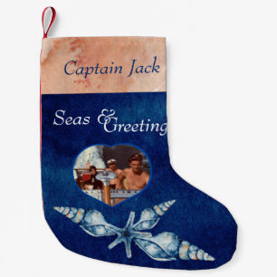 Nautiskt tema Sjöar och Hälsning Liten Julstrumpa