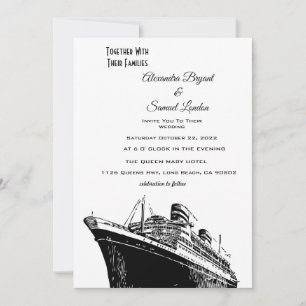 Nautiskt tema Skeppsbröllop Inbjudningar