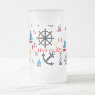 Nautiskt tema Thunder_Cove Frostat Ölglas