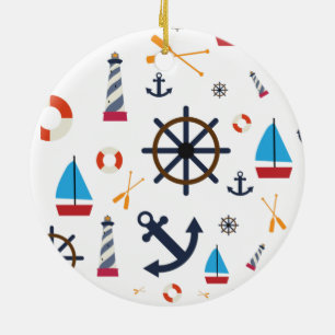Nautiskt tema Thunder_Cove Julgransprydnad Keramik