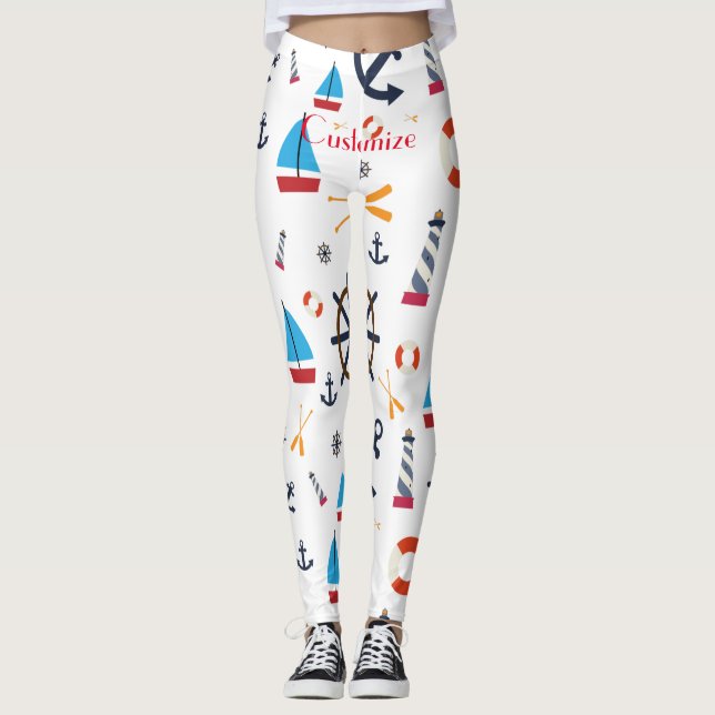 Nautiskt tema Thunder_Cove Leggings (Framsida)