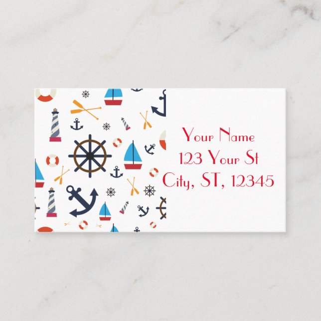 Nautiskt tema Thunder_Cove Visitkort (Framsida)