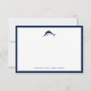 Nautiskt temat Office NoteCard för svärdfisk Anp Anteckningskort
