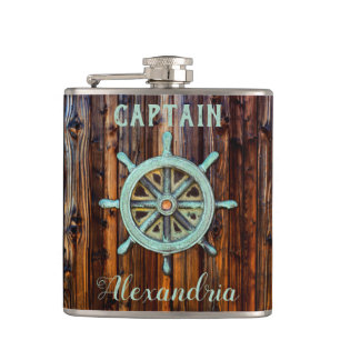 Nautiskt temebronze kapslar Wheel Small Fickplunta