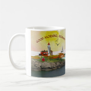 Nautiskt temfyr, Sjölandskap med Namn Kaffemugg