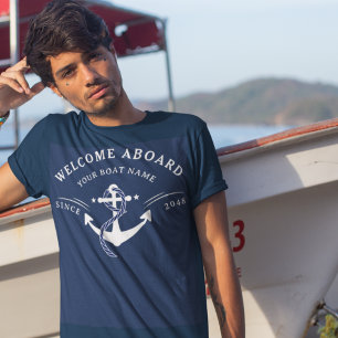 Nautiskt välkomstfartyg vid Namn ankarflottan T Shirt