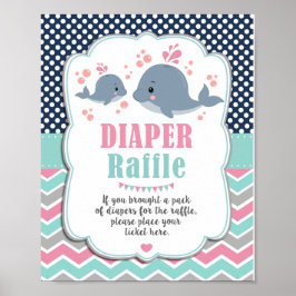 Nautiskt vattenmärke Raffle-skylt för babyskor Poster