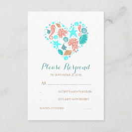 Nautiskt vit havsyta-Bröllop OSA Kort