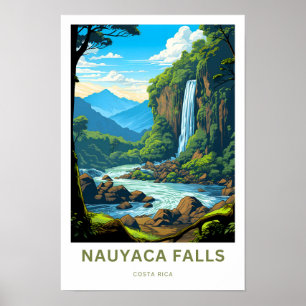 Nauyaca Falls Costa Rica Travel Poster