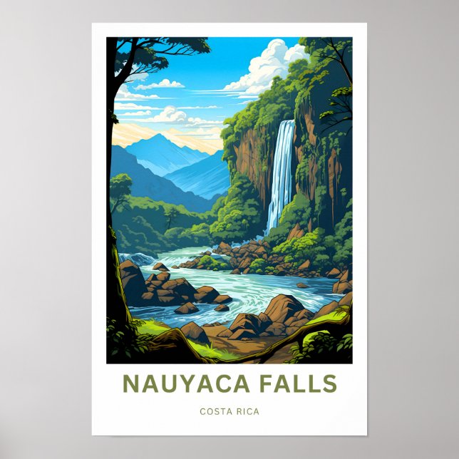 Nauyaca Falls Costa Rica Travel Poster (Framsidan)