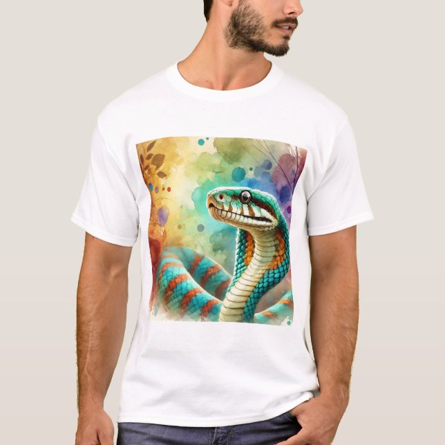 Nauyaca Snake 050824AREF122 - Watercolor T Shirt (Framsida)