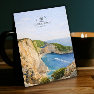 Navagio Beach, Joniska öarna Grekland   Akvarell Vykort