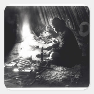 Navahosilversmith, c.1915 fyrkantigt klistermärke