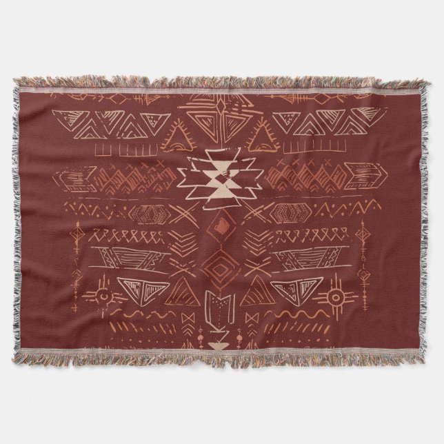 Navajo Aztec: Ethnic Doodle Mönster. Filt (Framsidan)