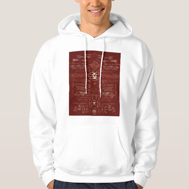 Navajo Aztec: Ethnic Doodle Mönster. Hoodie (Framsida)