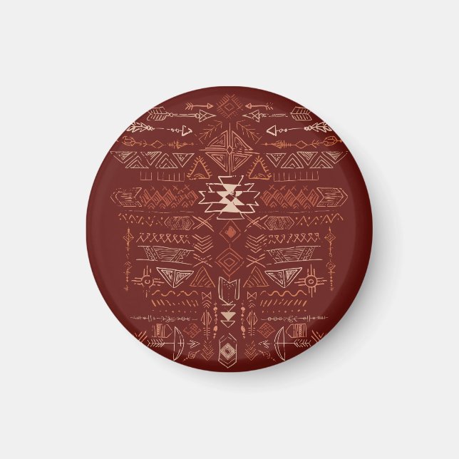 Navajo Aztec: Ethnic Doodle Mönster. Magnet (Framsidan)