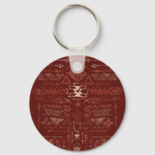 Navajo Aztec: Ethnic Doodle Mönster. Nyckelring