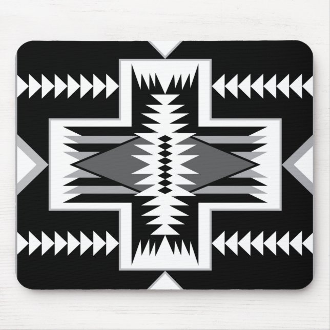 Navajo Black & Grått Mousepad Musmatta (Framsidan)
