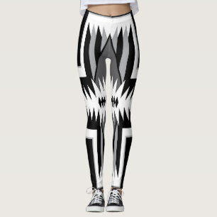 Navajo Black och Grått Leggings