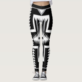 Navajo Black och Grått Leggings