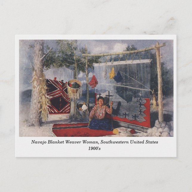 Navajo Blanket Weaver Woman (gammalt vykort) Vykort (Framsida)