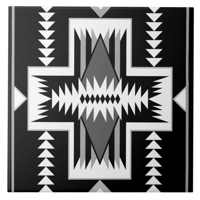 Navajo Design - 3 keramiska plattor Kakelplatta (Framsidan)
