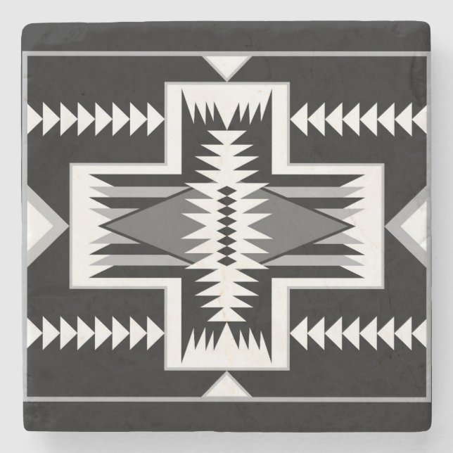 Navajo Design - 3 keramiska plattor Stenunderlägg (Framsidan)