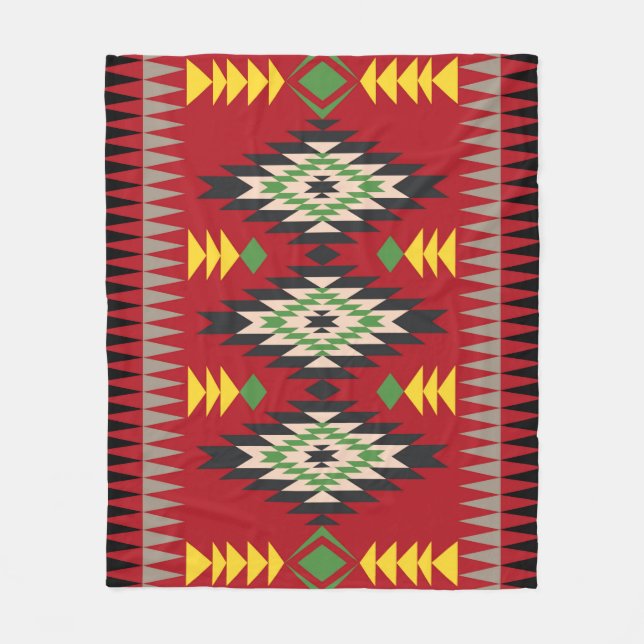 Navajo Design Mönster-1 Fleece Blanket (Framsidan)