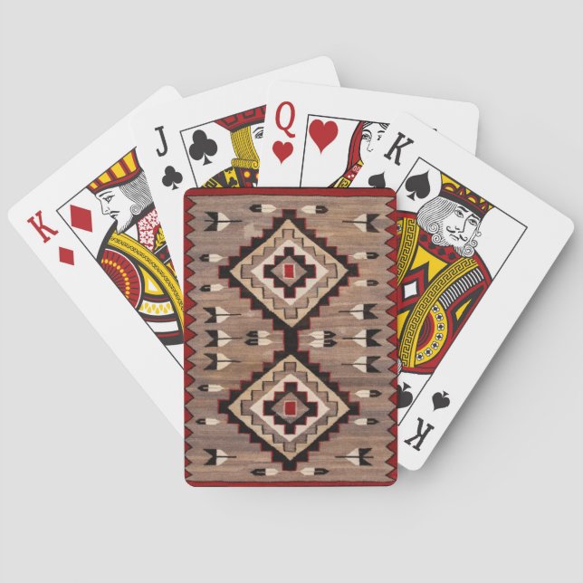 NAVAJO FJÄDERMÖNSTER VÄV 1900 nytryck     Casinokort (Baksidan)
