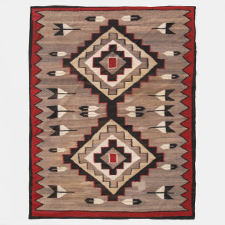 NAVAJO FJÄDERMÖNSTER VÄV 1900 nytryck Fleecefilt