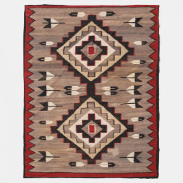 NAVAJO FJÄDERMÖNSTER VÄVGODIS 1900 nytryck     Fleecefilt
