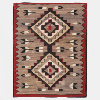NAVAJO FJÄDERMÖNSTER VÄVGODIS 1900 nytryck Fleecefilt