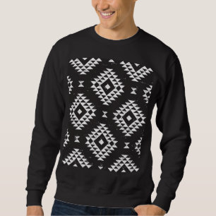 Navajo Geometric: Black White Tribal. Lång Ärmad Tröja