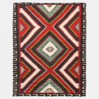Navajo Horse Saddle Blanket 1890s Print Fleecefilt