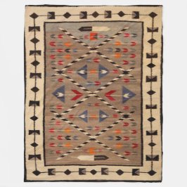 NAVAJO HORSE SADDLE BLANKET PRINT FROM  1900 FLEECEFILT
