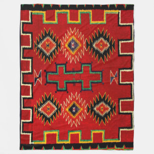 NAVAJO INDIAN 1890 HORSE SADDLE BLANKET FLEECEFILT